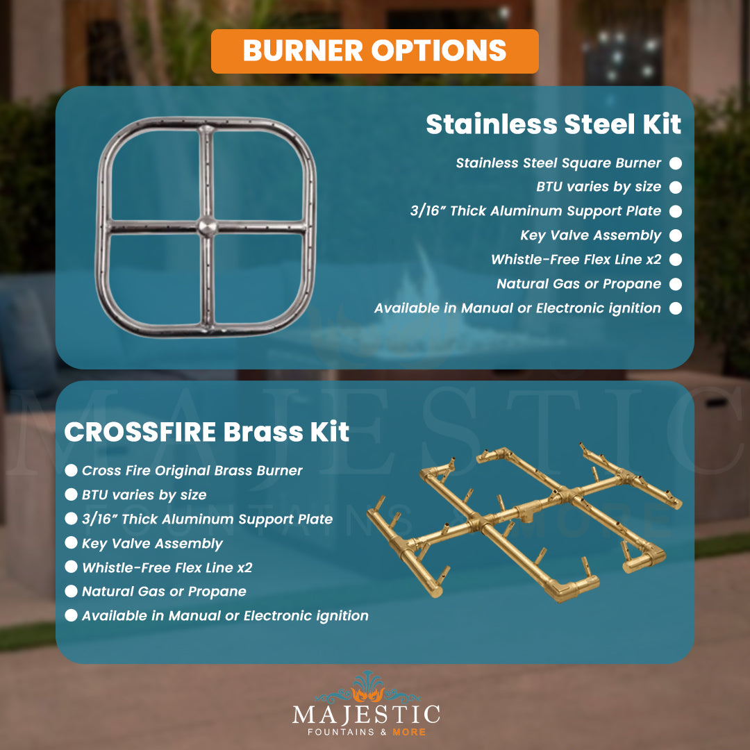 Fire Cube in GFRC Concrete  Burner option - Majestic Fountains