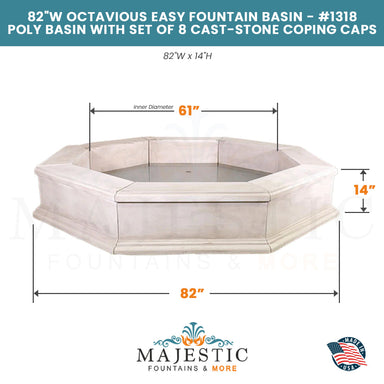 82 Wide Octavious Easy Basin - 82W x 14H - #1318  - Majestic Fountains