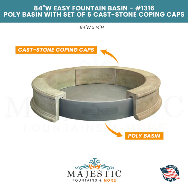 84 Wide Easy Fountain Basin - #1316  - Majestic Fountains
