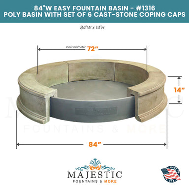 84 Wide Easy Fountain Basin - #1316  - Majestic Fountains