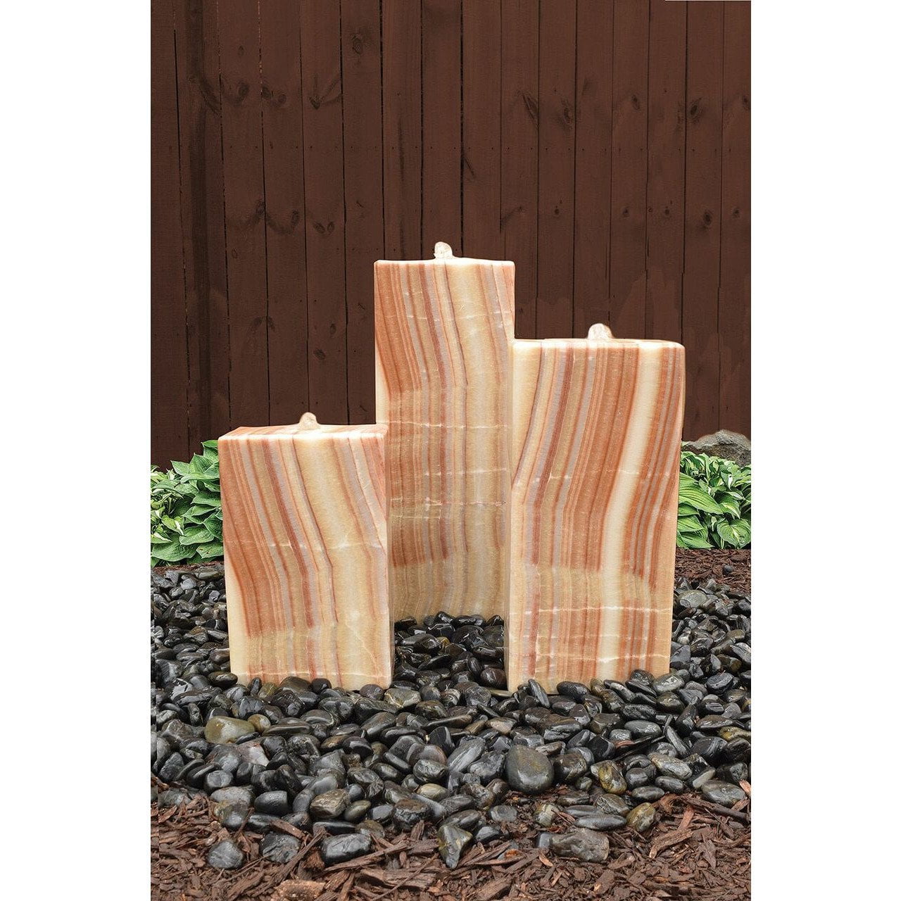 Tranquil Decor Somerset 3-Piece Marble Fountain Set - Majestic Fountains