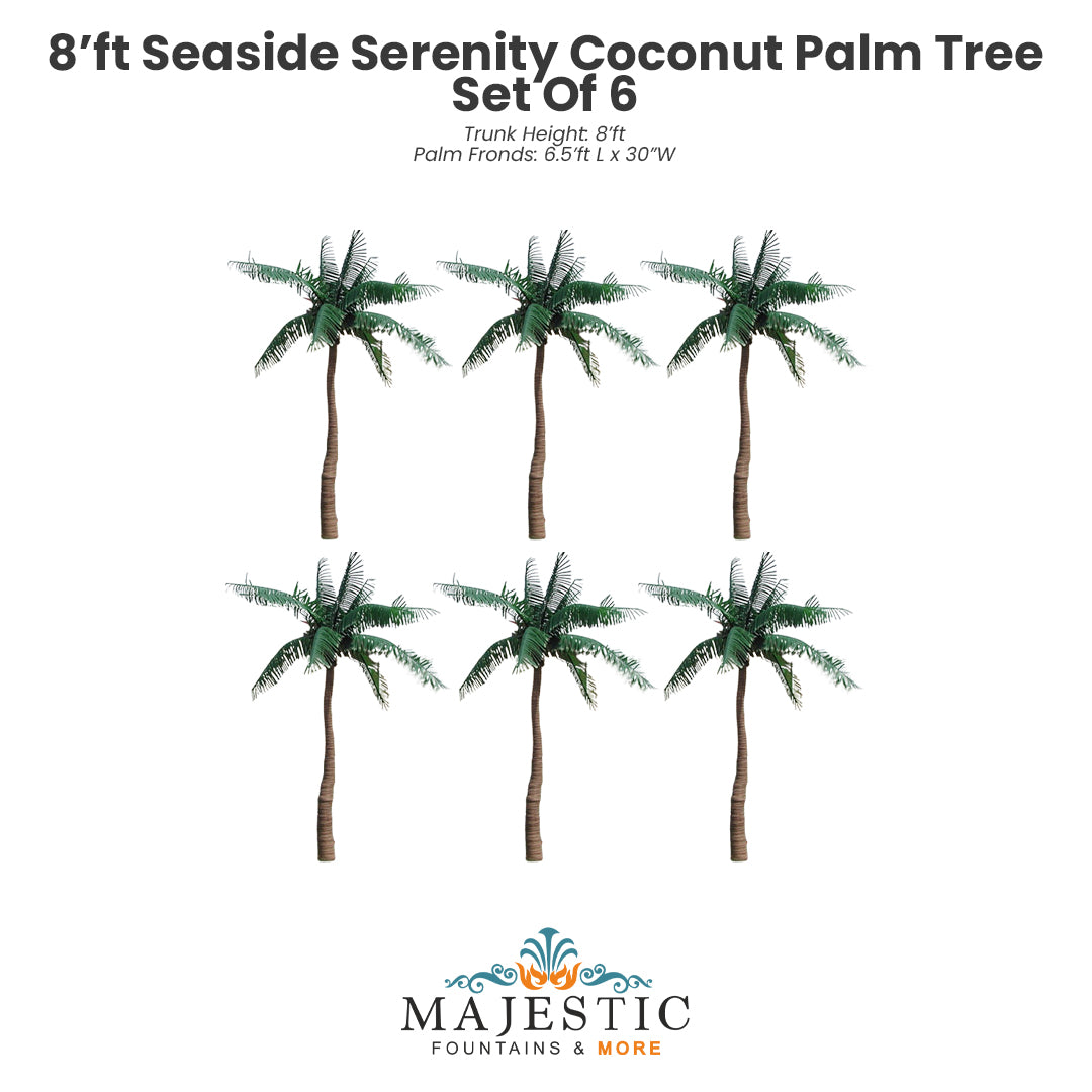 Seaside Serenity Coconut Palm Tree Triple Set - Majestic Fountains