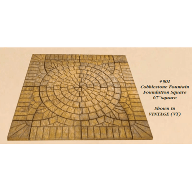 Cobblestone Fountain and Statue Foundation  - 67 inch Square - Majestic Fountains