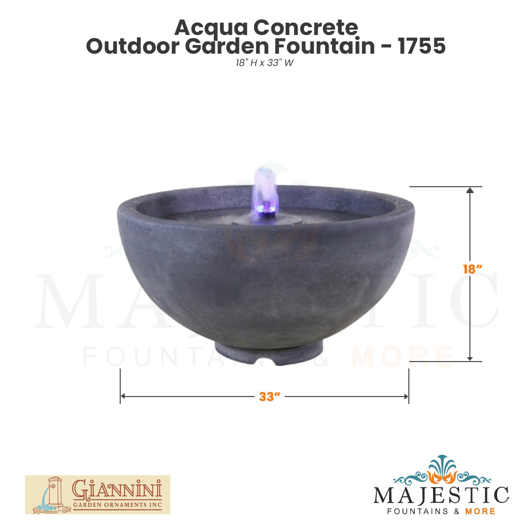 Acqua Concrete Outdoor Garden Fountain - 1755 - Majestic Fountains