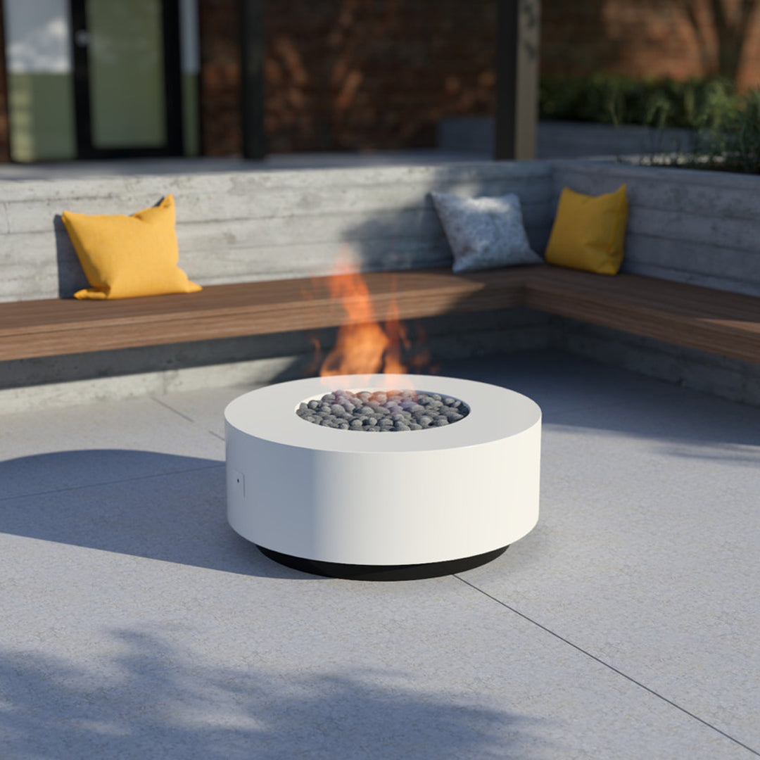 Acro-T Fire Pit Table in Dual Colored Powder Coated Aluminum - Majestic Fountains