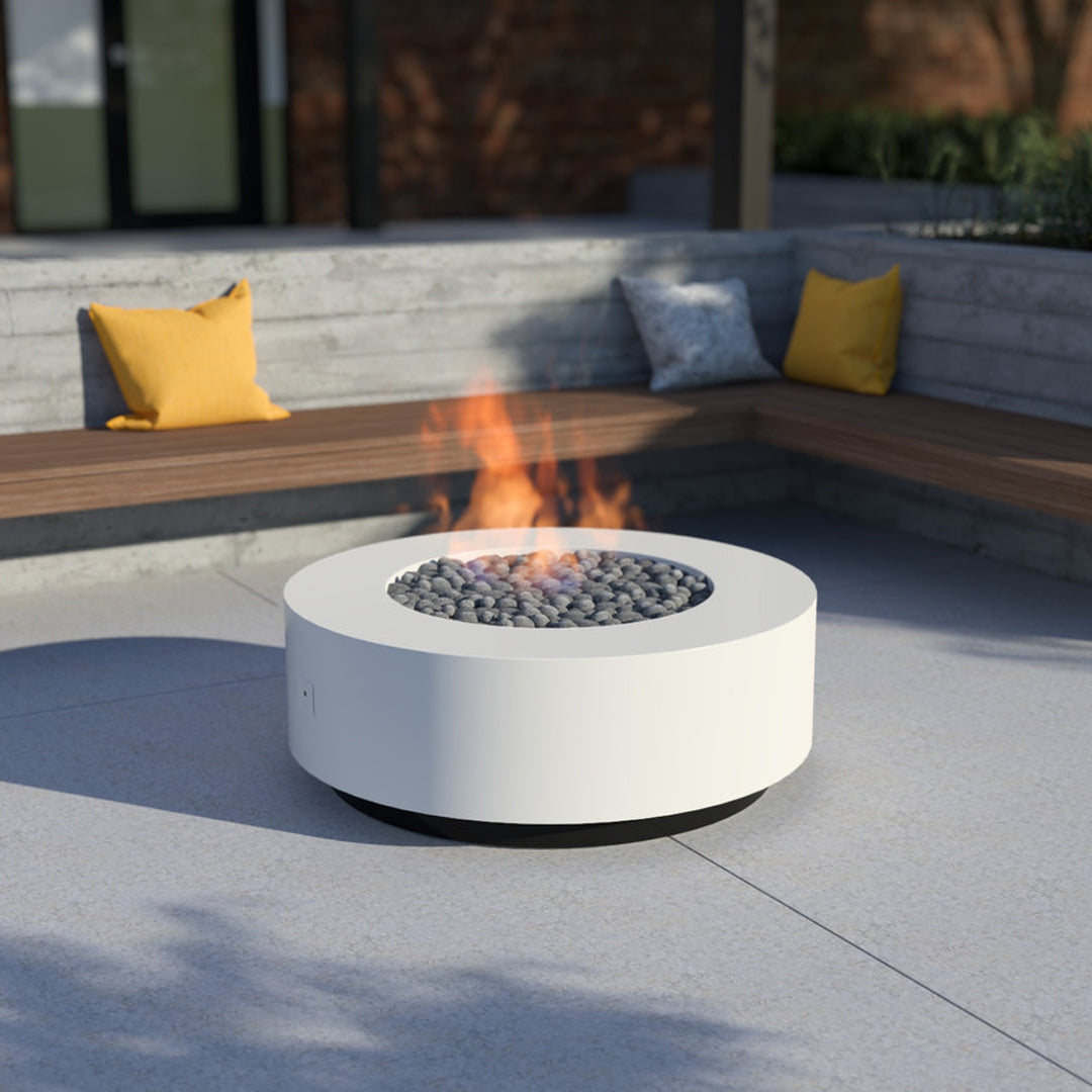 Acro-T Fire Pit Table in Dual Colored Powder Coated Aluminum - Majestic Fountains