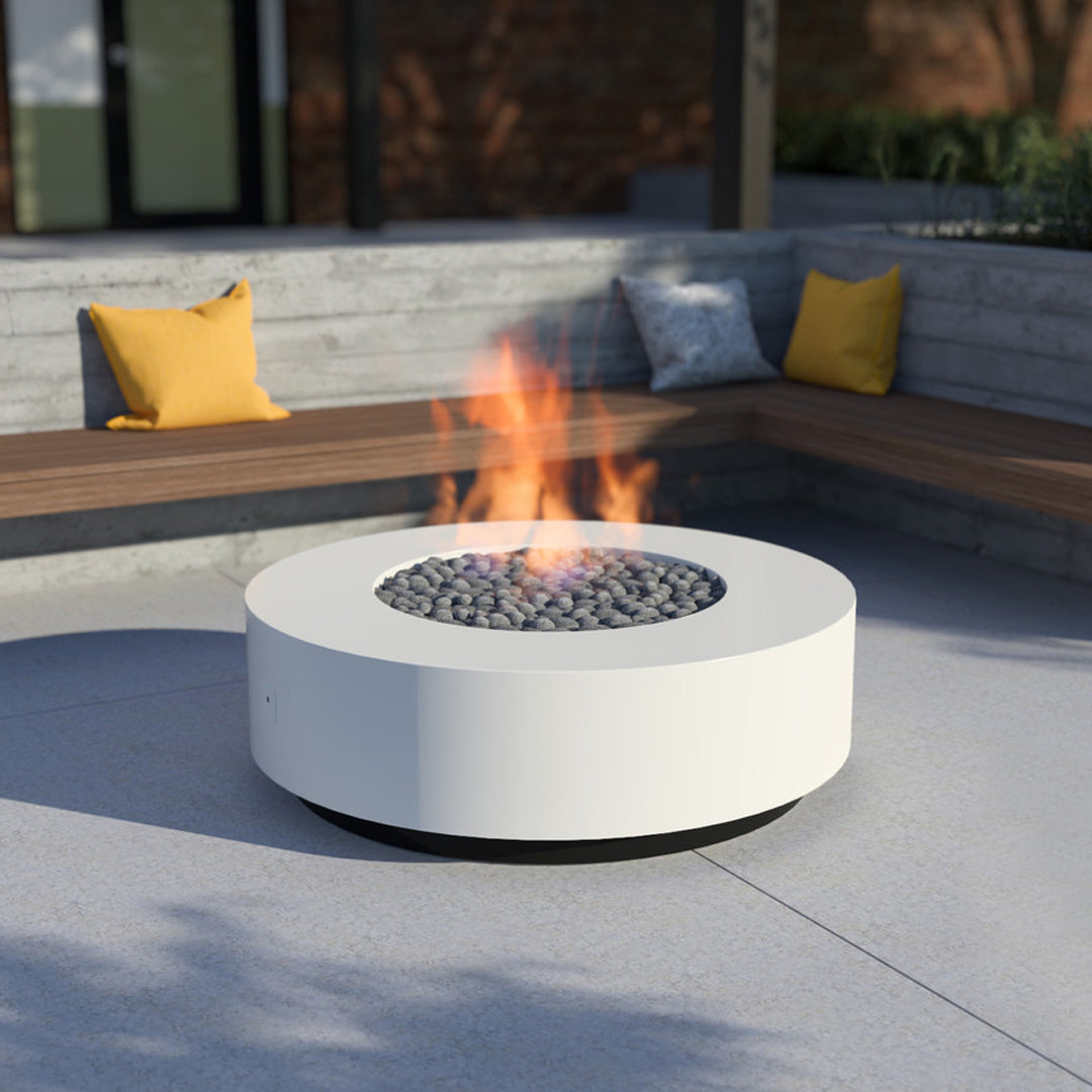 Acro-T Fire Pit Table in Dual Colored Powder Coated Aluminum - Majestic Fountains