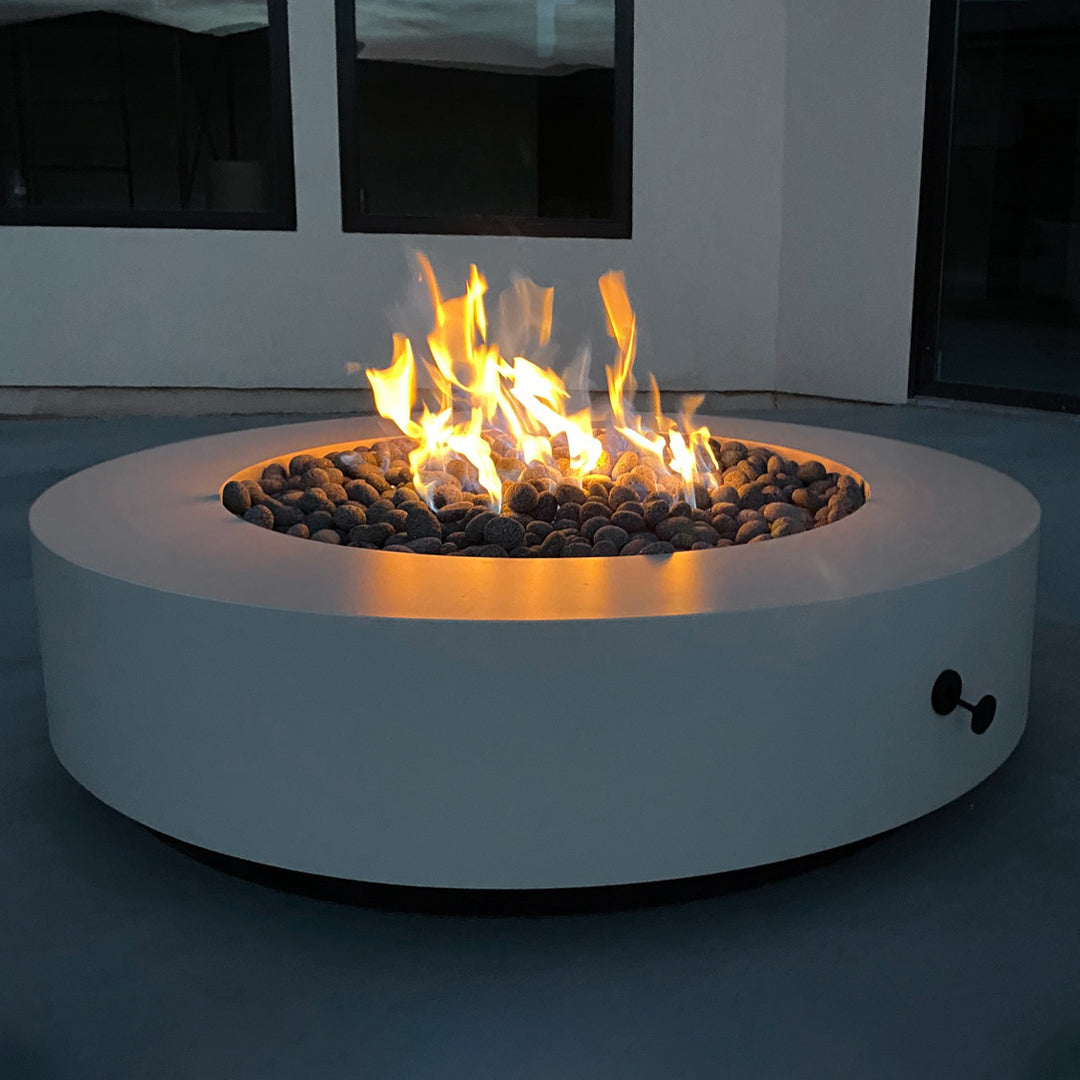 Acro-T Fire Pit Table in Dual Colored Powder Coated Aluminum - Majestic Fountains