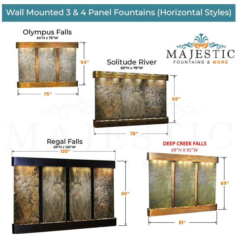 Adagio Deep Creek Falls 69H x 91W - Majestic Fountains and More