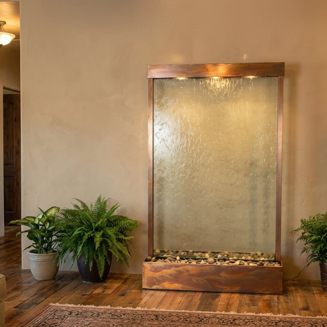 Adagio Grandeur River 8ft High - Center Mounted 96H x 60W - Indoor Floor Fountain - Majestic Fountains