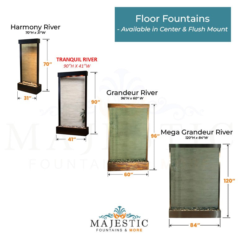 Adagio Tranquil River - Center Mounted 90H x 41W - Majestic Fountains and More