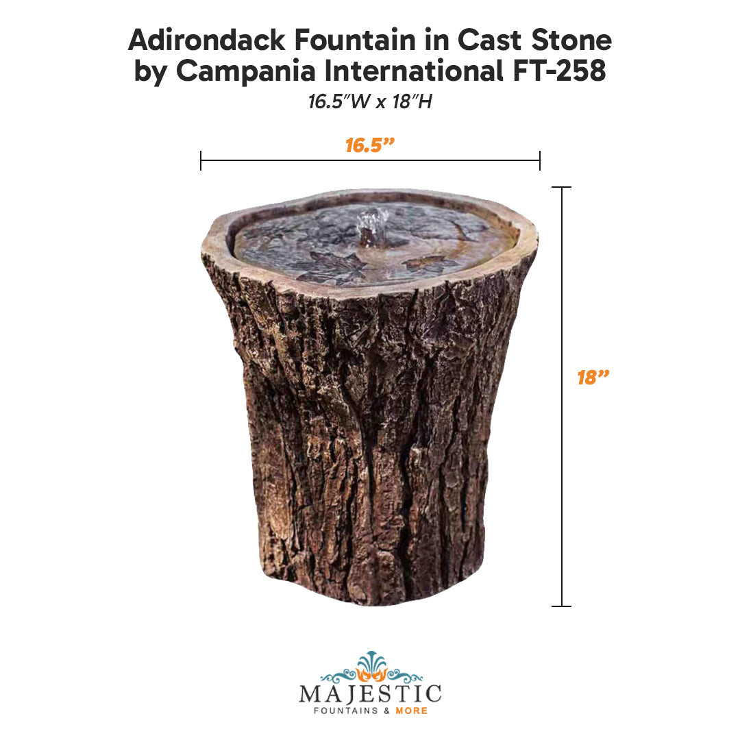 Adirondack Fountain in Cast Stone by Campania International FT-258 - Majestic Fountains