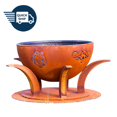 Africa's Big Five Wood Burning Or Gas Fire Pit - by Fire Pit Art - Majestic Fountains