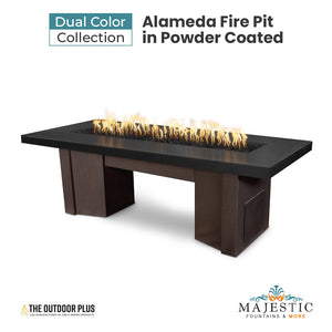 Alameda Fire Pit in Dual Colored Powder Coated Metal by The Outdoor Plus + Free Cover