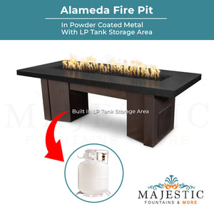 Alameda Fire Pit in Powder Coated - Majestic Fountains