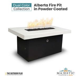 Alberta Fire Pit in Dual Colored Powder Coated Metal by The Outdoor Plus + Free Cover