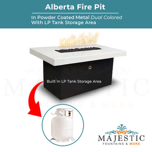 Alberta Fire Pit in Dual Colored Powder Coated Metal - Majestic Fountains