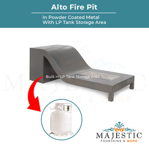 Alto Fire Pit in Powder Coated Metal - Majestic Fountains