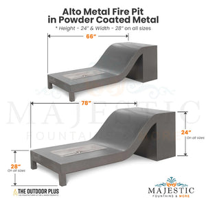 Alto Fire Pit in Powder Coated Metal Size - Majestic Fountains