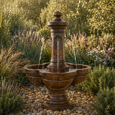 Amalficello Concrete Outdoor Courtyard Fountain - 1851- Majestic Fountains