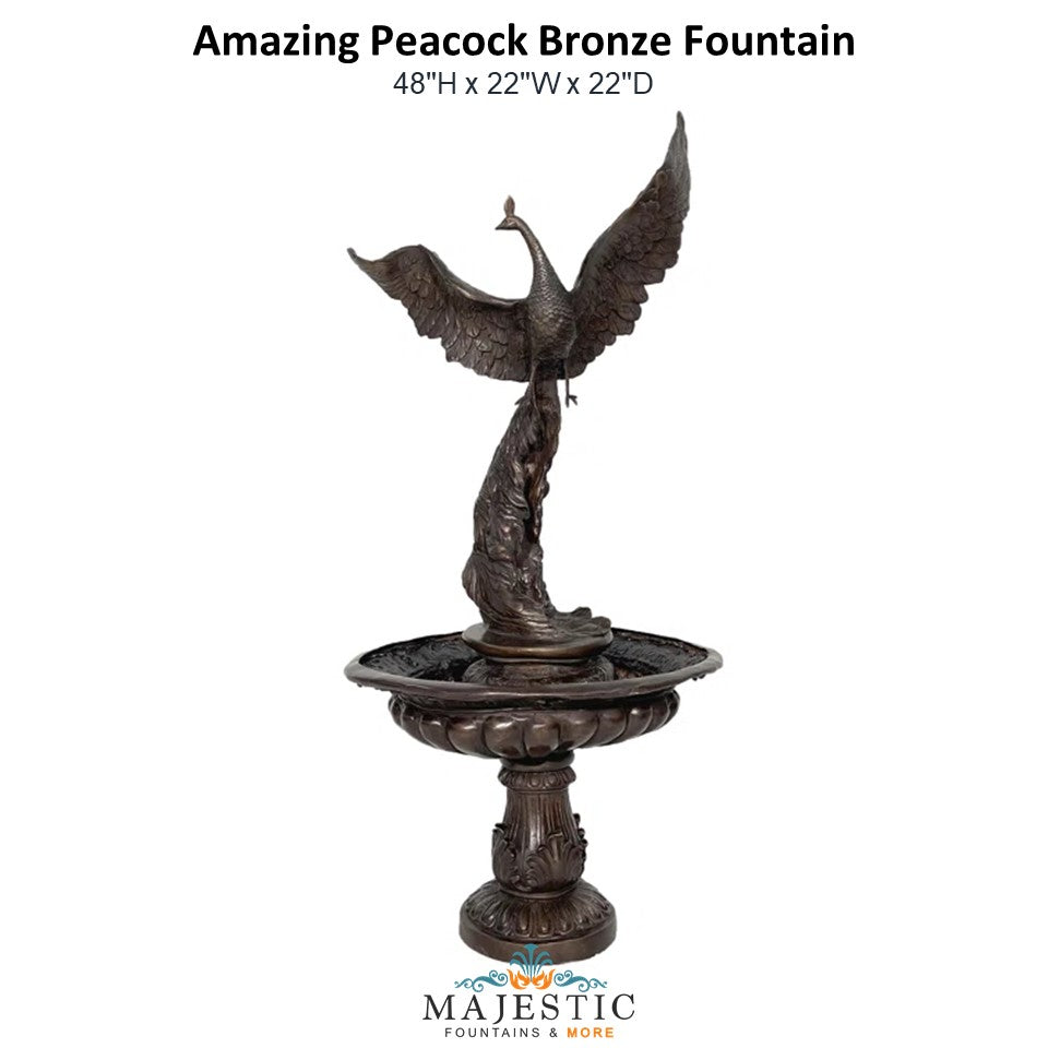Amazing Peacock Bronze Fountain