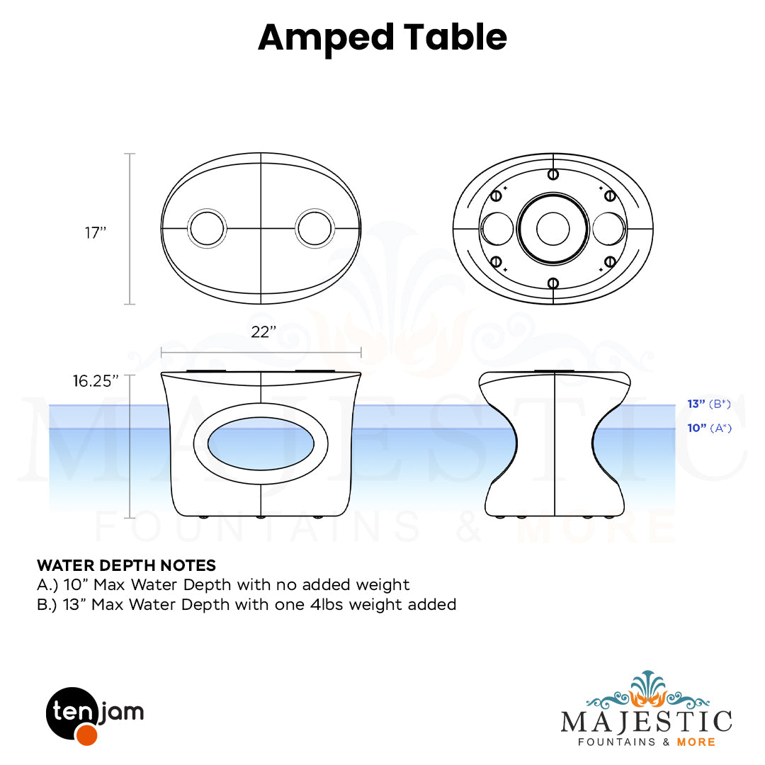 Amped Table  - Majestic Fountains