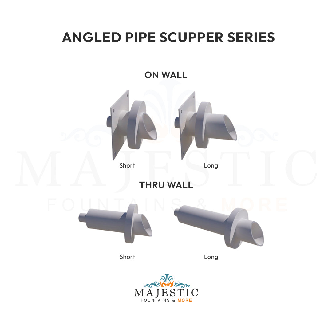 Angled Pipe Scupper Series - Majestic Fountains