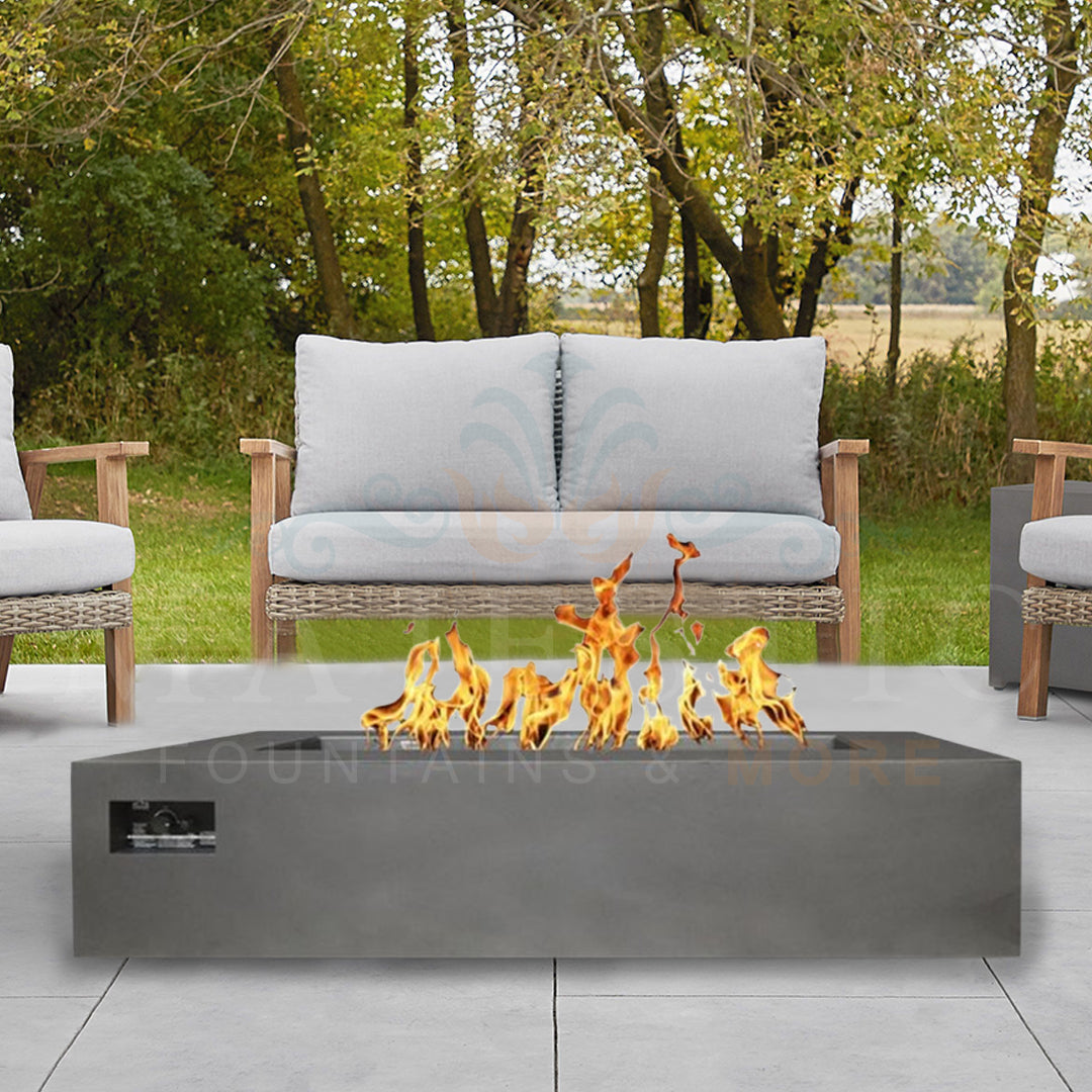 Aon Rectangle Fire Table in Powder Coated Metal