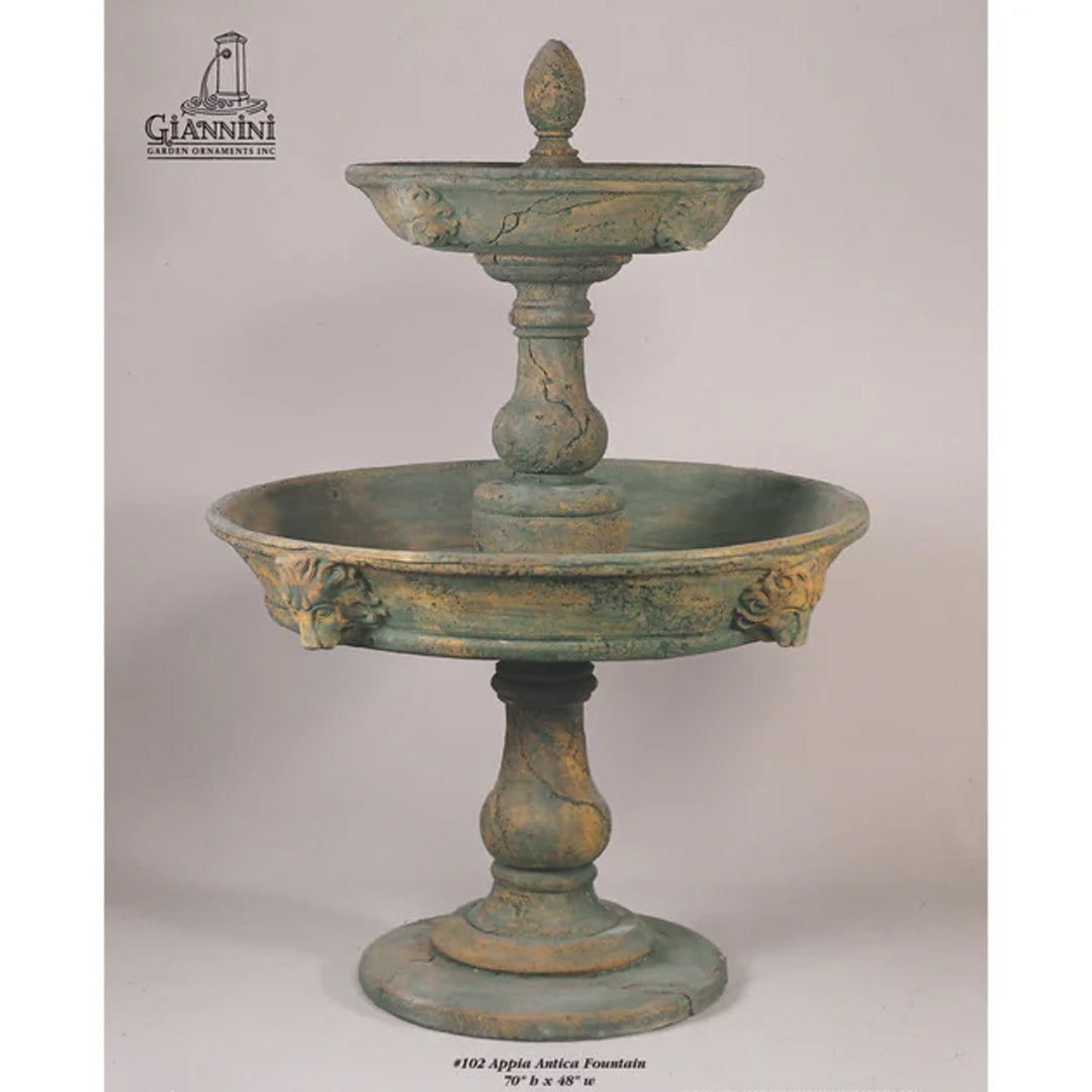 Giannini Garden Appia Antica Concrete Outdoor Courtyard Fountain - 102 - Majestic Fountains