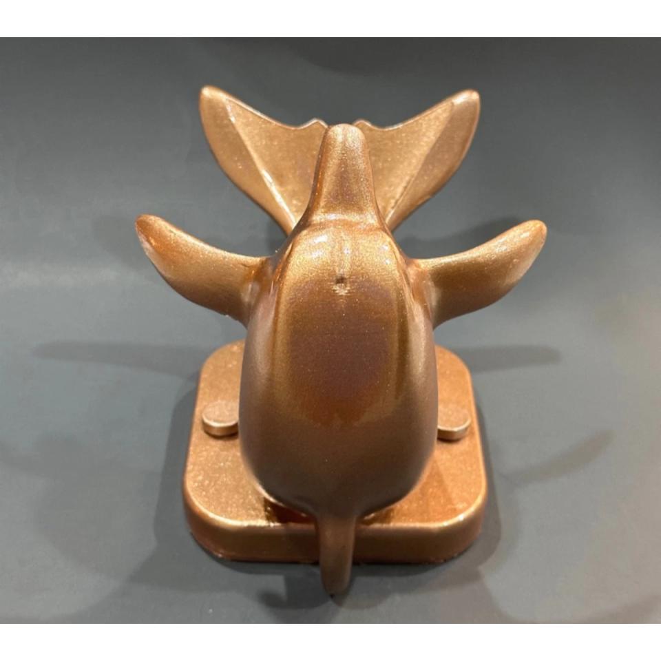 Aqua Dolphin - Decorative Sheer Descent Scupper - On Wall