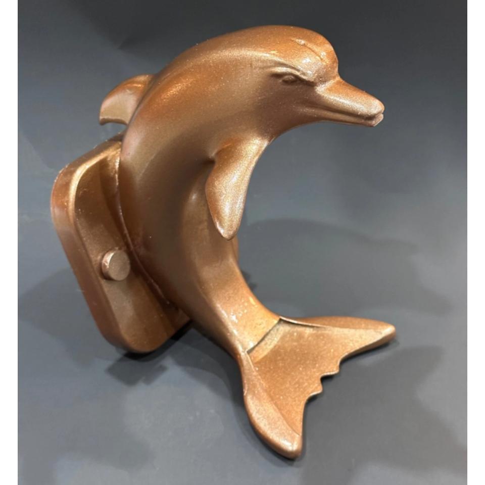 Aqua Dolphin - Decorative Sheer Descent Scupper - On Wall