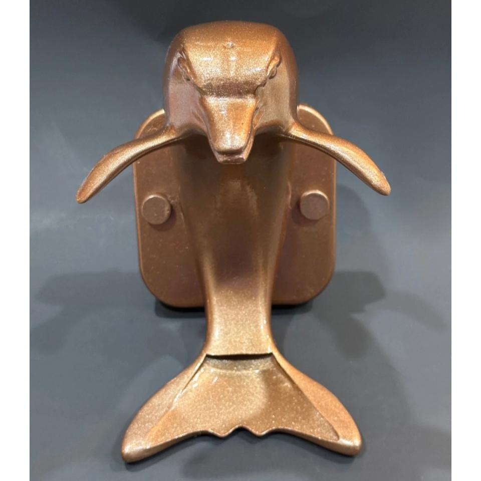 Aqua Dolphin - Decorative Sheer Descent Scupper - On Wall