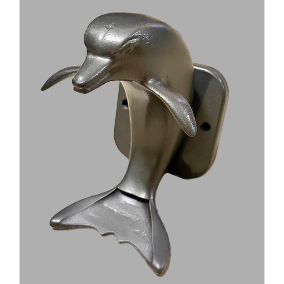 Aqua Dolphin - Decorative Sheer Descent Scupper - On Wall