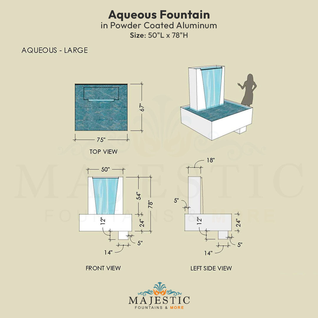 Aqueous Fountain in Powder Coated Aluminum -Majestic Fountains