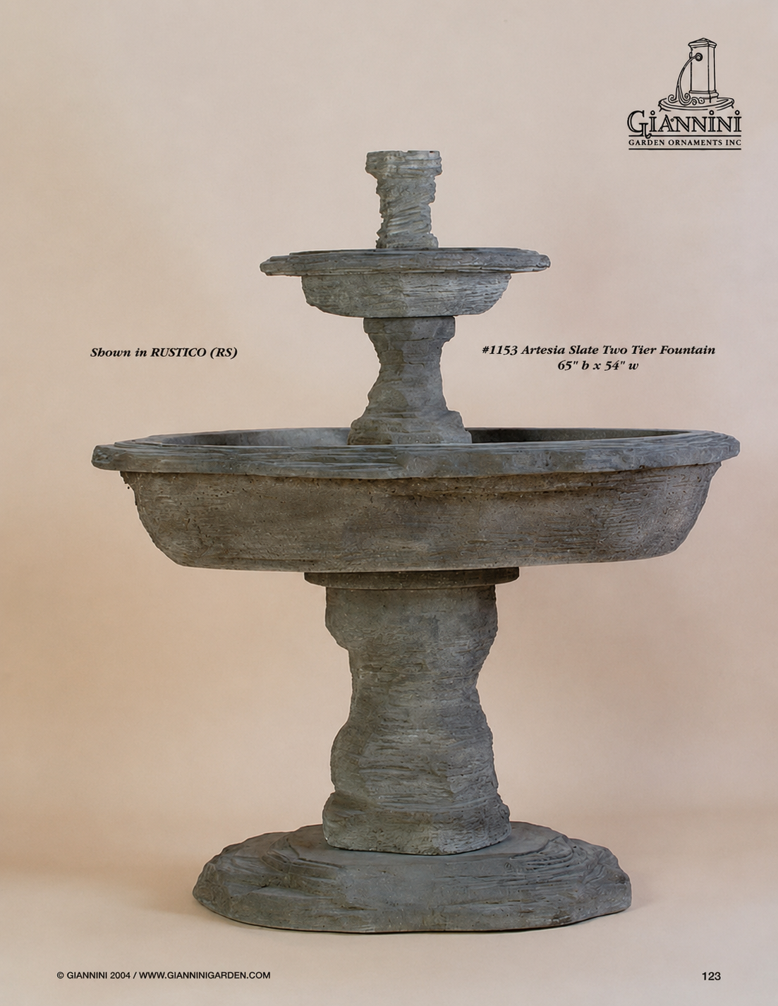 Artesia Slate 2 Tier Outdoor Fountain - 1153 - Majestic fountains.