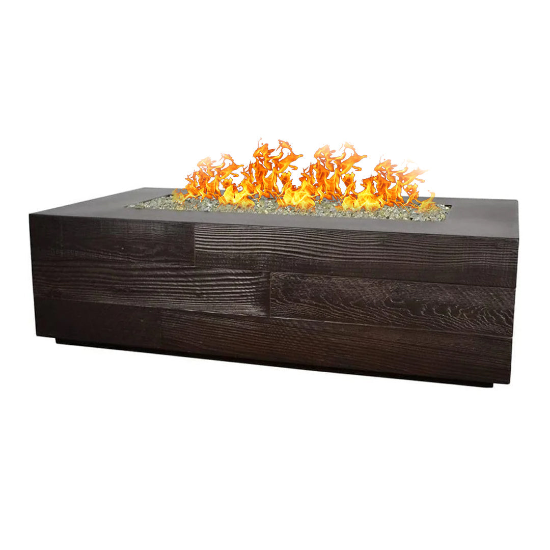 Aspen Rectangle Fire Table in GFRC Concrete by Archpot - Majestic Fountains