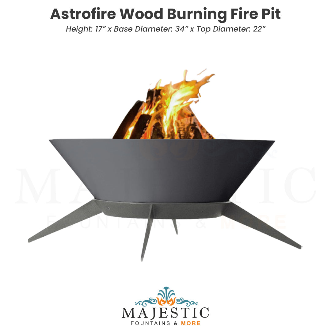 Astrofire Wood Burning Fire Pit - Majestic Fountains