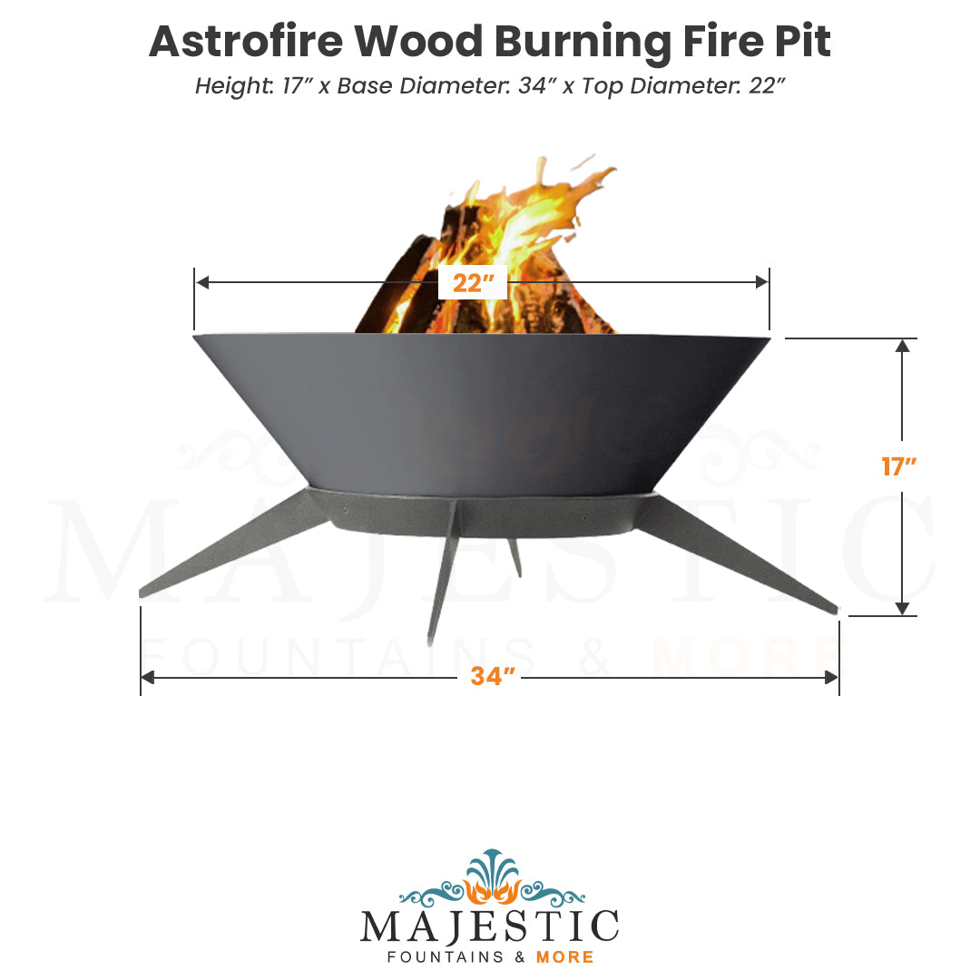 Astrofire Wood Burning Fire Pit - Majestic Fountains