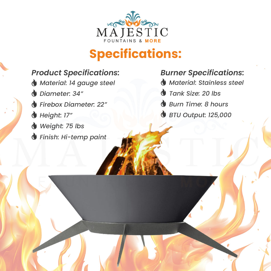 Astrofire Wood Burning Fire Pit - Majestic Fountains