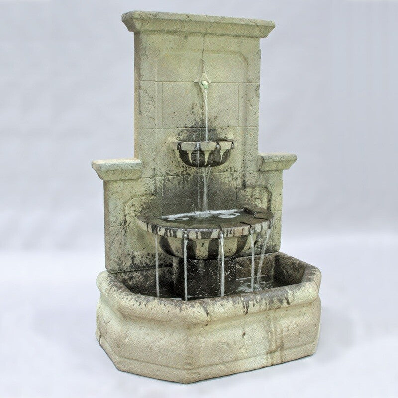 Augustine Wall Fountain in Cast Stone - Fiore Stone LG124-FW - Majestic Fountains and More