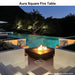 Aura Square Fire Table in GFRC Concrete by Archpot - Majestic Fountains and More