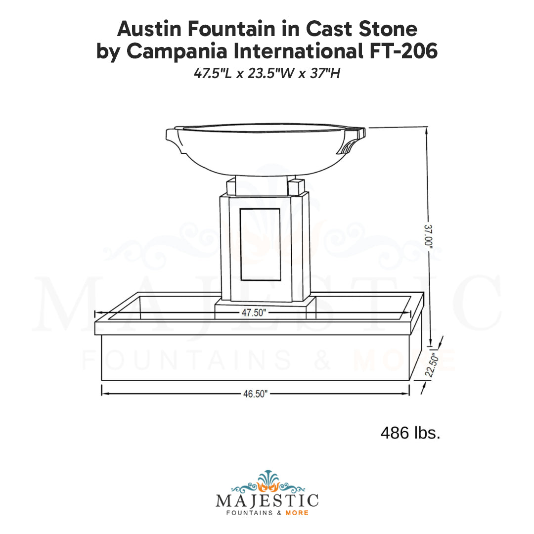 Austin Fountain in Cast Stone by Campania International FT-206 - Majestic Fountains.jpg