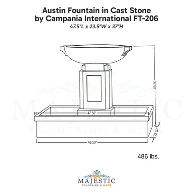 Austin Fountain in Cast Stone by Campania International FT-206 - Majestic Fountains.jpg