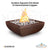 TOP Fires Avalon Square Fire Bowl in Hammered Copper by The Outdoor Plus - Majestic Fountains
