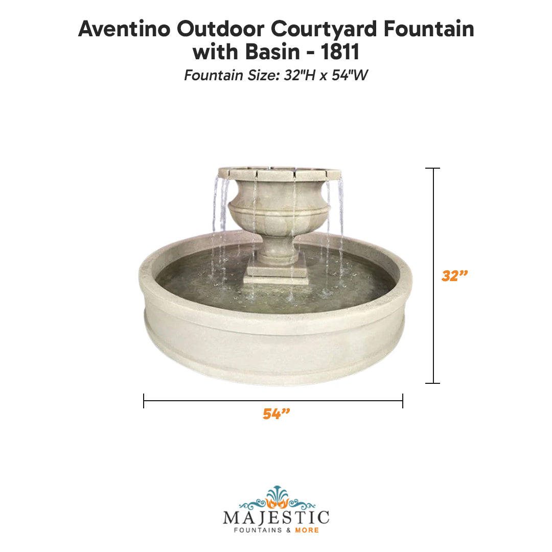 Aventino Outdoor Courtyard Fountain with Basin - 1811 - Majestic Fountains