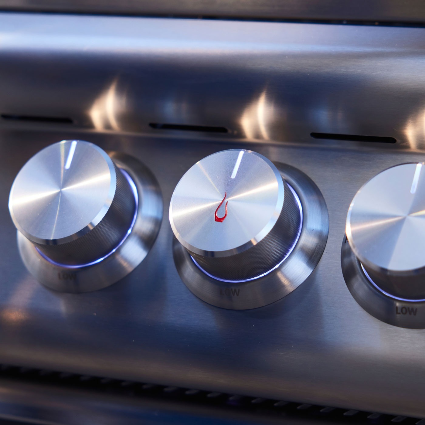 Blaze LTE+ grill illuminated red control knobs