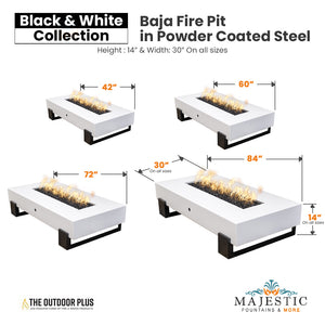 Baja Fire Pit in Powder Coated Steel Size - Majestic Fountains