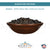 Banded Rim Fire Bowl in GFRC Concrete - Majestic Fountains and More