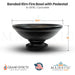 Banded Rim Fire Bowl with Pedestal in GFRC Size - Majestic Fountains