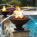 Banded Rim Fire Bowl with Pedestal in GFRC by Grand Effects - Majestic Fountains and More.